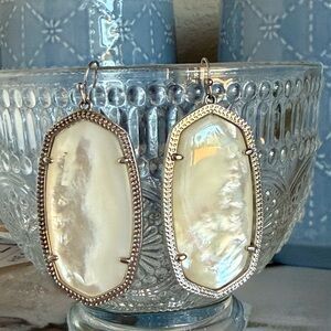 Kendra Scott Silver and White Earrings